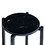The Urban Port UPT-273472 Ivy 24.5 Inch Round Marble Top Accent Side Table with Metal Frame, Black