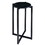 The Urban Port UPT-273472 Ivy 24.5 Inch Round Marble Top Accent Side Table with Metal Frame, Black