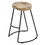 The Urban Port UPT-37900 Wooden Saddle Seat Barstool with Metal Legs, Large, Brown and Black