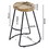 The Urban Port UPT-37910 Wooden Saddle Seat Barstool with Tubular Metal Base, Small, Brown and Black, set of 2