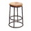 The Urban Port UPT-636038472 24 Inch Acacia Wood Counter Height Barstool With Iron Base, Brown And Black