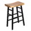 The Urban Port UPT-636042216 Wooden Saddle Seat 30 Inch Barstool With Ladder Base, Brown and Black