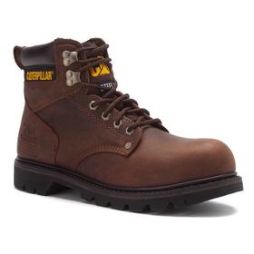 Cat Footwear P89586 Men's Dark Brown Second Shift Steel Toe Work Boot