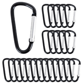 GOGO 60PCS D-shaped Carabiner with Spring Snap Hooks, 2 Inch Carabiner Clip Key Holders