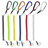 GOGO 24 Pcs Fishing Lanyards Retractable Wire Coiled Fishing Rope Tool 11" with Stainless Steel Clip
