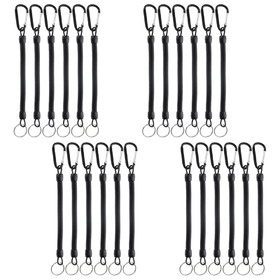 GOGO 24 Pcs Fishing Lanyards, Spring Coil Keychain, Retractable Coiled Tether Carabiner (Max Stretch 47-1/4")