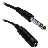 CableWholesale 10A1-62210 1/4 inch Stereo Extension Cable, TRS, Balanced, 1/4 inch Male to 1/4 inch Female, 10 foot