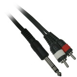 CableWholesale 10A1-64110 1/4 Inch Stereo Male (TRS) to dual RCA male(left and right channel), 10 foot