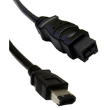 CableWholesale 10E3-96006BK Firewire 400 9 Pin to 6 Pin Cable, Black, IEEE-1394a, 6 foot