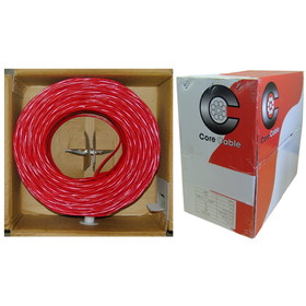 CableWholesale 10F6-02712TF 16/2 (16AWG 2C) Solid FPLR Fire Alarm / Security Cable, Red, 500 ft, Pullbox