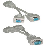 CableWholesale 10H1-27708 VGA Y Cable, Low Resolution, HD15 Male to 2 x HD15 Female, 8 inch