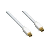 CableWholesale 10H1-66103 Mini Displayport male to Mini Displayport cable male, Supports 4K@60Hz, v1.2, white, 3 foot