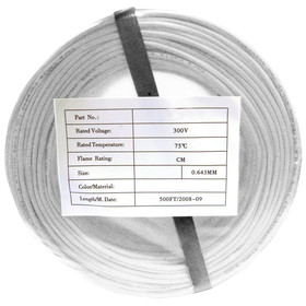 CableWholesale 10K4-02912BF Security/Alarm Wire, White, 22/2 (22AWG 2 Conductor), Stranded, CMR / Inwall rated, Coil Pack, 500 foot