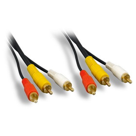 CableWholesale 10R1-03112G RCA Audio / Video Cable, 3 RCA Male, gold plated connectors, 12 foot