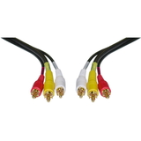 CableWholesale 10R3-01125 Stereo/VCR RCA Cable, 2 RCA (Audio) + RCA RG59 Video, Gold-plated Connectors, 25 foot