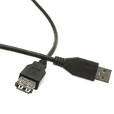 CableWholesale 10U2-02101EBK USB 2.0 Extension Cable, Black, Type A Male to Type A Female, 1 foot