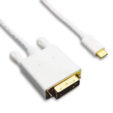 CableWholesale 10U2-35006 USB-C video cable, USB-C device to DVI display, 6 foot, white