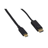 CableWholesale 10U3-60103 USB 3.2 Gen 1x1 Type C Male to DisplayPort Male Video Cable, 4K@60, Black, 3 foot