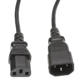 CableWholesale 10W1-02203 Computer / Monitor Power Extension Cord, Black, C13 to C14, 10 Amp, 3 foot