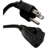 CableWholesale 10W1-03215 Power Extension Cord w/ SJT Jacket, Black, NEMA 5-15P to NEMA 5-15R, UL/CSA rated, 10 Amp, 15 foot