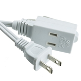 CableWholesale 10W1-39106 6ft 3 Outlet Power Extension Cord, UL/CSA White 16/2