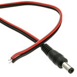 CableWholesale 10W1-42101 DC Power Plug to 22AWG Bare Wire, DC Male to Open Ends, 1 foot