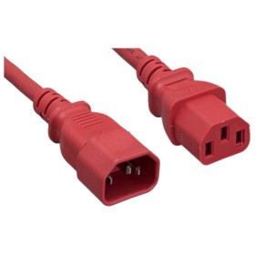 CableWholesale 10W2-02202RD Computer / Monitor Power Extension Cord, Red, C13 to C14, 14AWG, 15 Amp, 2 foot