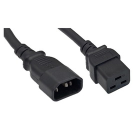 CableWholesale 10W2-32203 Power Cord, C14 to C19, 14 AWG, 15 Amp, Black, 3 foot