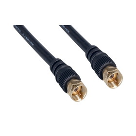 CableWholesale 10X2-01150G RG59 F-pin Coaxial Cable with Gold connectors, Black, F-pin Male, 50 foot