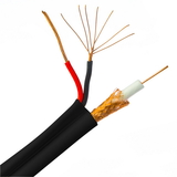 CableWholesale 10X3-18222TF Bulk RG59 Siamese Coaxial/Power Cable, Black, Solid Core (Copper) Coax, 18/2 (18 AWG 2 Conductor) Stranded Copper Power, Pullbox, 500 foot