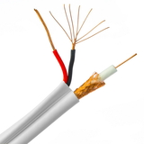 CableWholesale 10X3-18291NH Bulk RG59 Siamese Coaxial/Power Cable, White, Solid Core (Copper) Coax, 18/2 (18 AWG 2 Conductor) Stranded Copper Power, Spool, 1000 foot