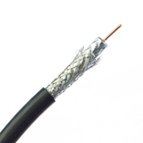 CableWholesale 10X4-122TH Quad Shielded Bulk RG6 Coaxial Cable, Black, 18 AWG, Solid Core, Pullbox, 1000 foot