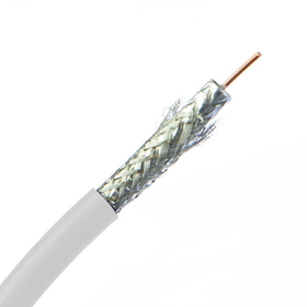 CableWholesale 10X4-2091TH Bulk RG6U Coaxial Cable, White, 18 AWG Pure Copper Solid Core, 3 GHz, Pullbox, 1000 foot