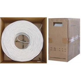 CableWholesale 10X4-2191TH RG6U 18AWG Quad Shield, Pure Copper 3 GHz Coaxial Cable, White, 1000 ft, Pullbox