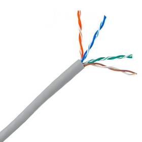 CableWholesale 10X6-021SH Bulk Cat5e Gray Ethernet Cable, Stranded, UTP (Unshielded Twisted Pair), Pullbox, 1000 foot