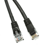 CableWholesale 10X6-02200.5 Cat5e Black Ethernet Patch Cable, Snagless/Molded Boot, 6 inch
