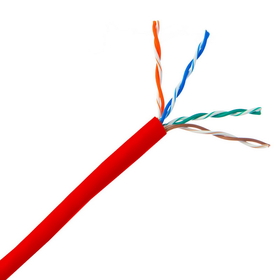 CableWholesale 10X6-071SH Bulk Cat5e Red Ethernet Cable, Stranded, UTP (Unshielded Twisted Pair), Pullbox, 1000 foot