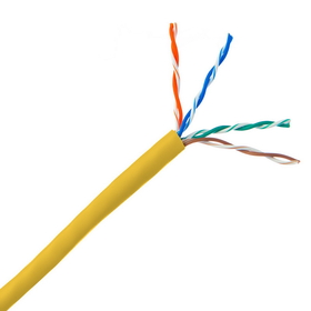 CableWholesale 10X6-081SH Bulk Cat5e Yellow Ethernet Cable, Stranded, UTP (Unshielded Twisted Pair), Pullbox, 1000 foot