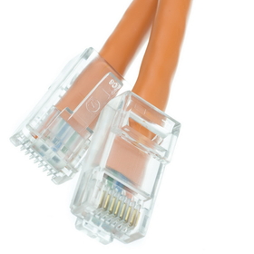 CableWholesale 10X6-13101 Cat5e Orange Ethernet Patch Cable, Bootless, 1 foot