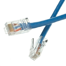 CableWholesale 10X6-16102 Cat5e Blue Ethernet Patch Cable, Bootless, 2 foot