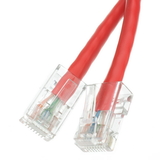 CableWholesale 10X6-17101 Cat5e Red Ethernet Patch Cable, Bootless, 1 foot