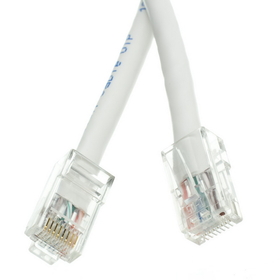 CableWholesale 10X6-19101 Cat5e White Ethernet Patch Cable, Bootless, 1 foot
