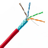 CableWholesale 10X6-5712TH Shielded Cat5e Red Solid Copper Ethernet Cable, F/UTP, POE Compliant, Pullbox, 1000 foot