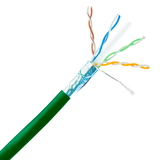 CableWholesale 10X8-551NH Bulk Shielded Cat6 Green Ethernet Cable, STP (Shielded Twisted Pair), Solid, Spool, 1000 foot