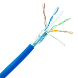 CableWholesale 10X8-561SH Bulk Shielded Cat6 Blue Ethernet Cable, Stranded, Pullbox, 1000 foot