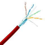 CableWholesale 10X8-571NH Bulk Shielded Cat6 Red Ethernet Cable, STP (Shielded Twisted Pair), Solid, Spool, 1000 foot