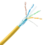 CableWholesale 10X8-581NH Bulk Shielded Cat6 Yellow Ethernet Cable, STP (Shielded Twisted Pair), Solid, Spool, 1000 foot