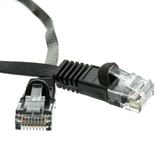 CableWholesale 10X8-62201 Cat6 Black Flat Ethernet Patch Cable, 32 AWG, 1 foot