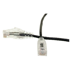 CableWholesale 10X8-82201 Cat6 Black Slim Ethernet Patch Cable, Snagless/Molded Boot, 1 foot