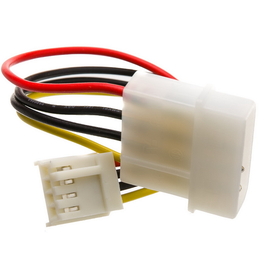 CableWholesale 11W3-05206 4 Pin Molex to Floppy Power Cable, 5.25 inch Male to 3.5 inch Female, 6 inch